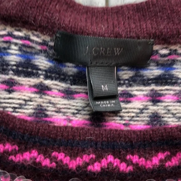 J.Crew Sequin Fair Isle Nordic 100% Lambswool - Picture 6 of 8